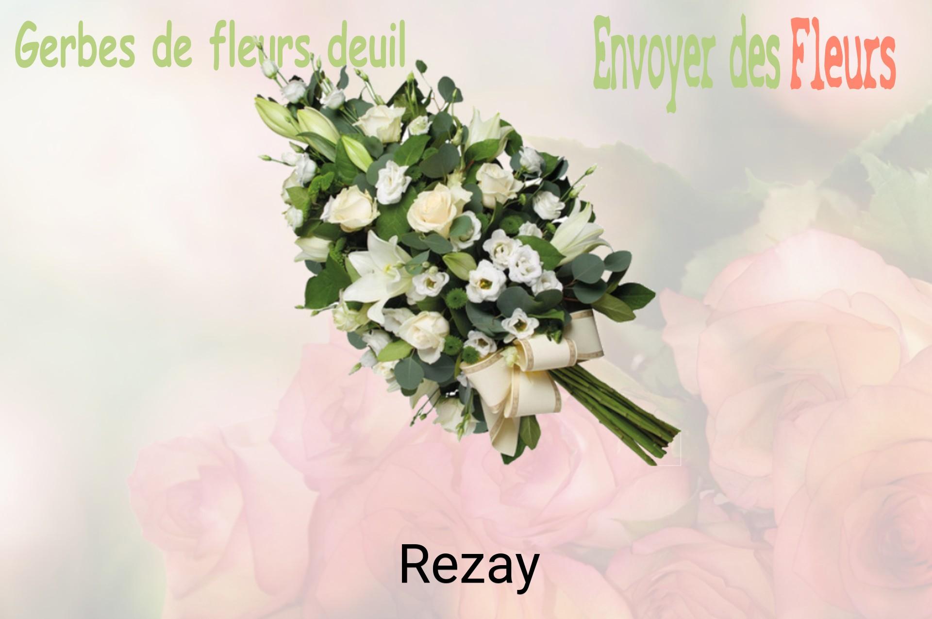 Gerbe de fleurs de deuil livrée à Rezay